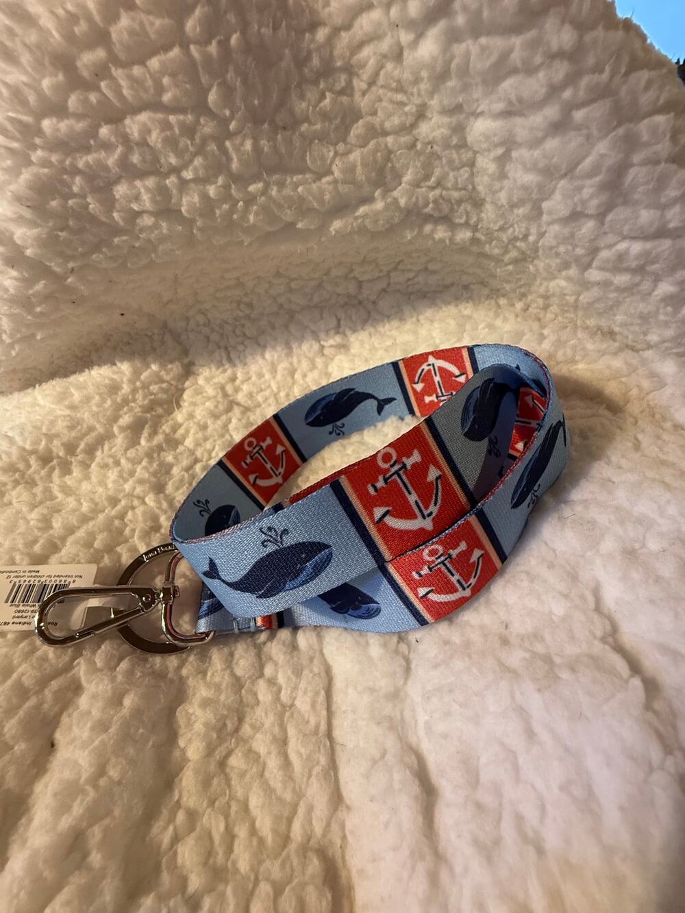 Vera Bradley Wide Lanyard - Regatta Whale Blue